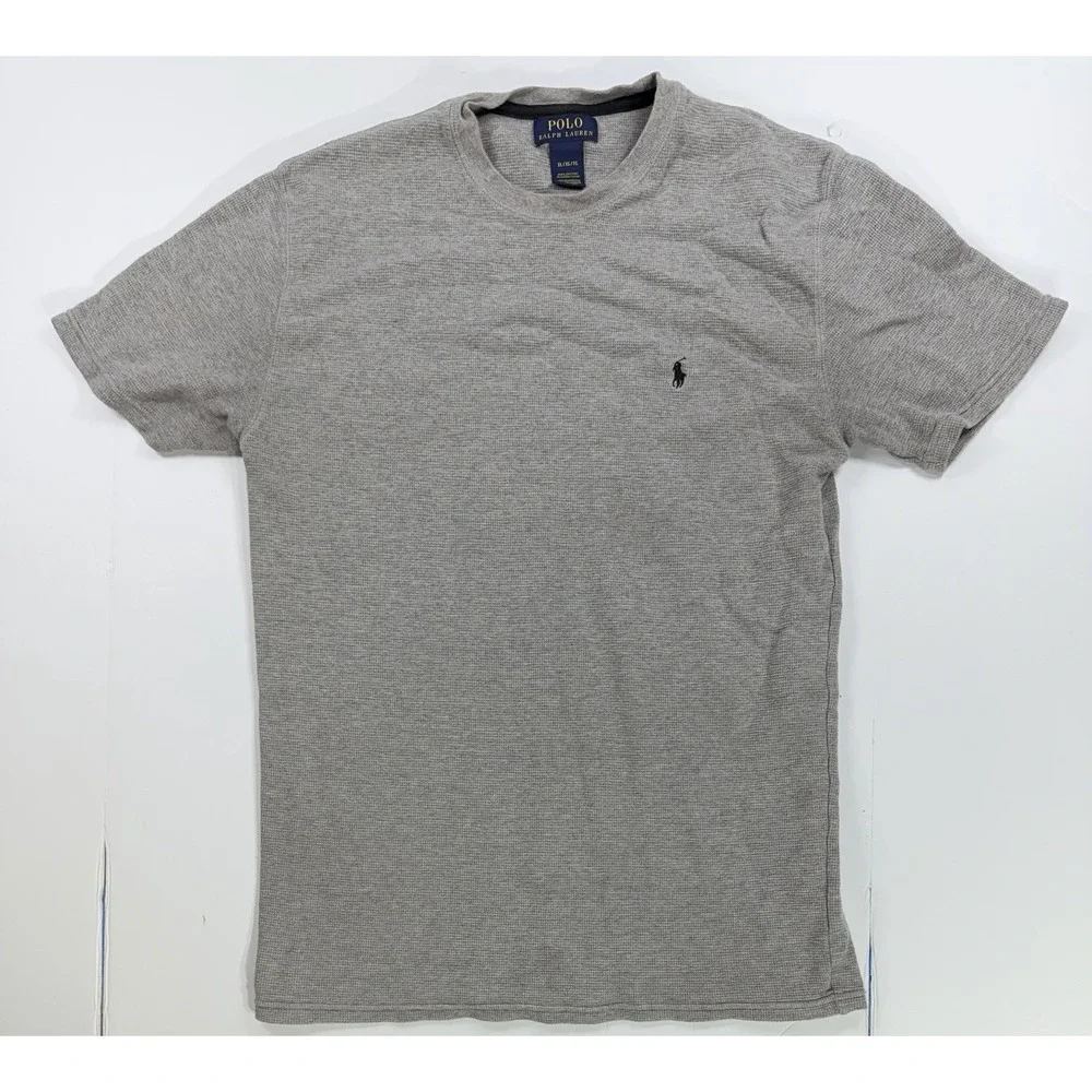 Polo Ralph Lauren Waffle Knit T Shirt Gray XL Short Sleeve Cotton